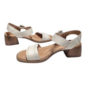 Pikolinos OLIVA Block Heel Sandals US 5.5-6 EU 36 White Leather Ankle Strap